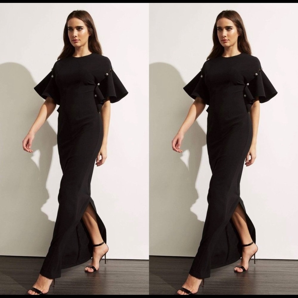 Sachin + Babi Black Gown 6 EUC